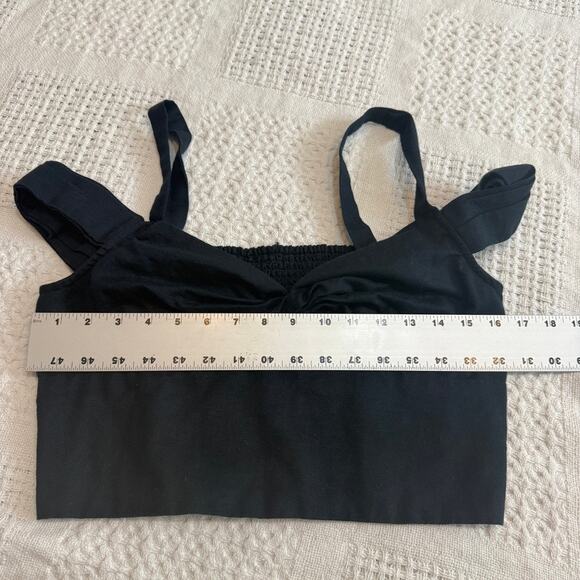 Anthropologie Maeve medium off the shoulder smocked linen crop top TS 2711 - Picture 3 of 9